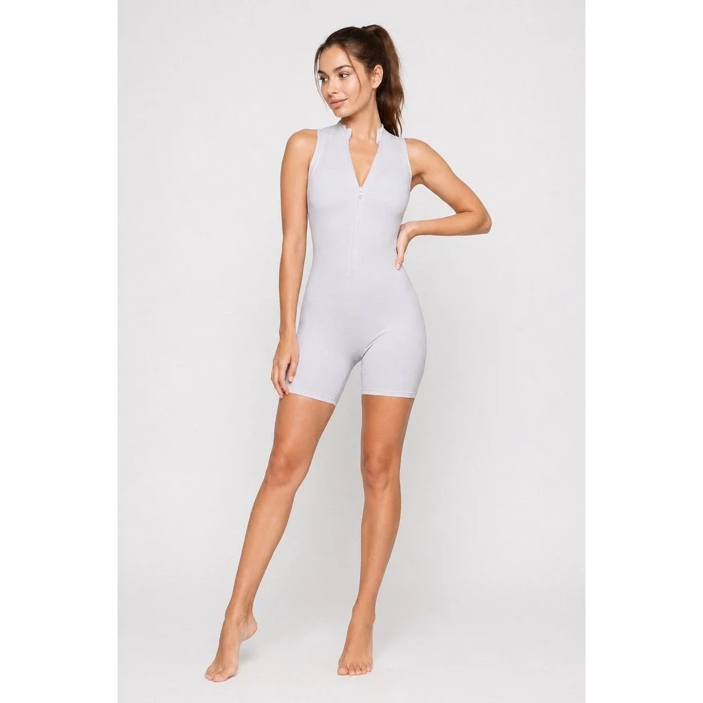 SKIMS Swim Mock Neck Cycle Suit‎ Marble Womens XXS